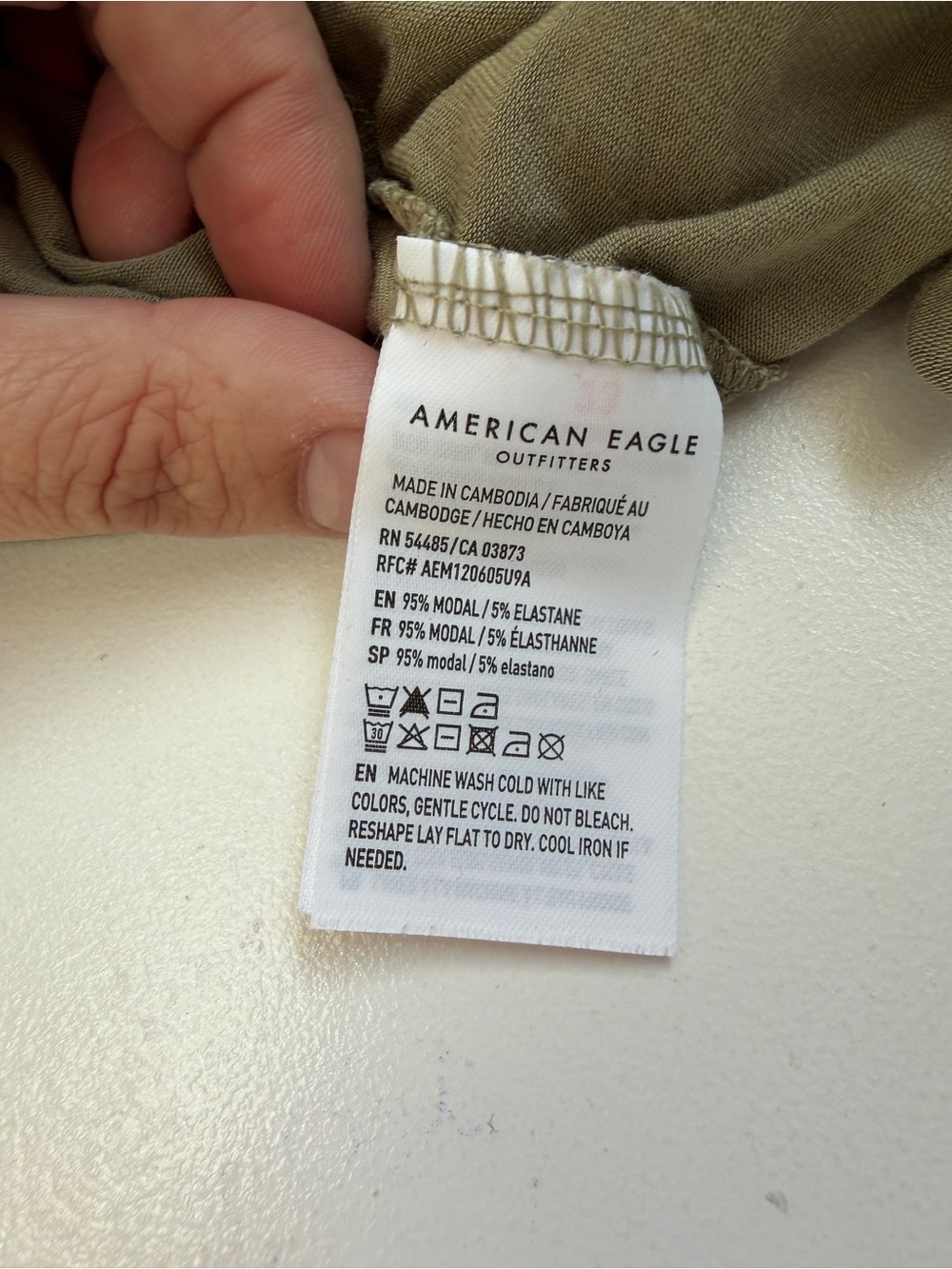 American Eagle Womens Soft & Sexy Modal V-Neck Tee Size XXL Olive Green Capsule - Picture 6 of 7